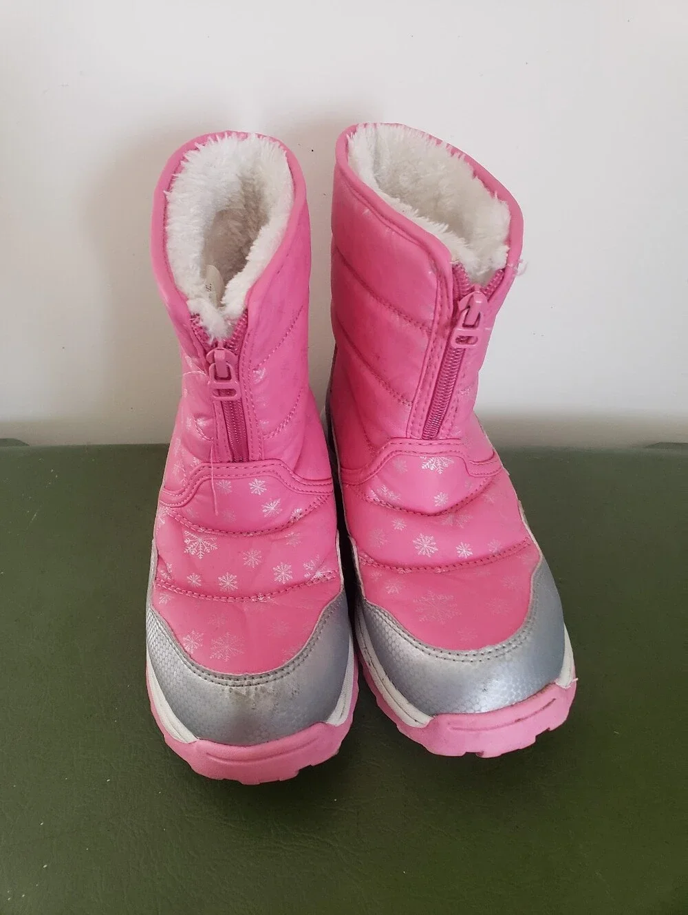 Kids Wonder Nation Pink And Silver Snowflake Winter Snow Boots 4